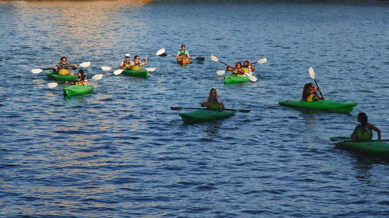 Paddleboarding and kayaking provide mental health benefits and a full-body workout that aligns with our holistic approach to weight loss and wellness.
