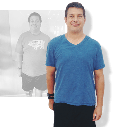 Before & after weight loss results for PFC camper Michael